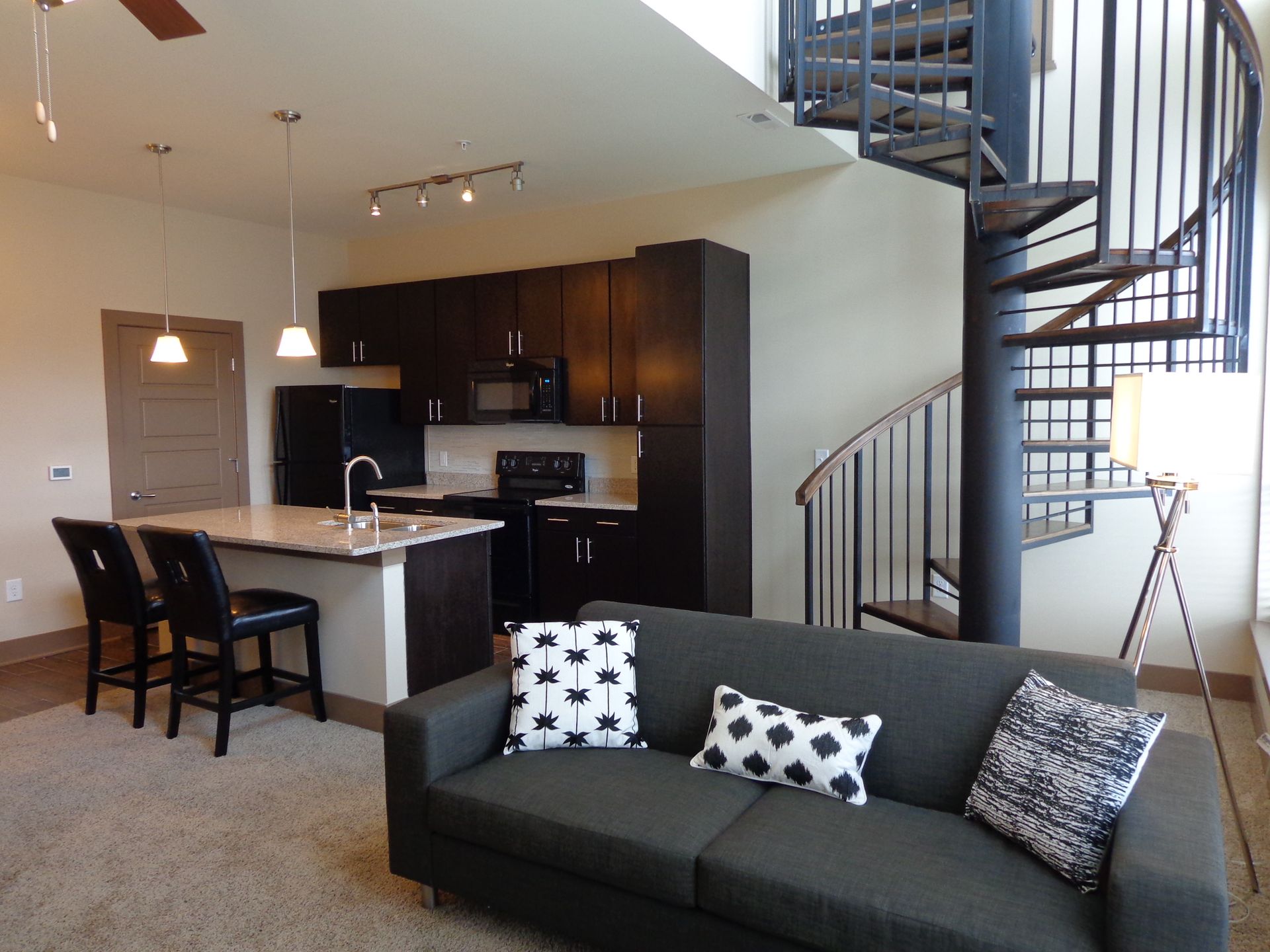 Loft with spiral staircase at Mezz 42